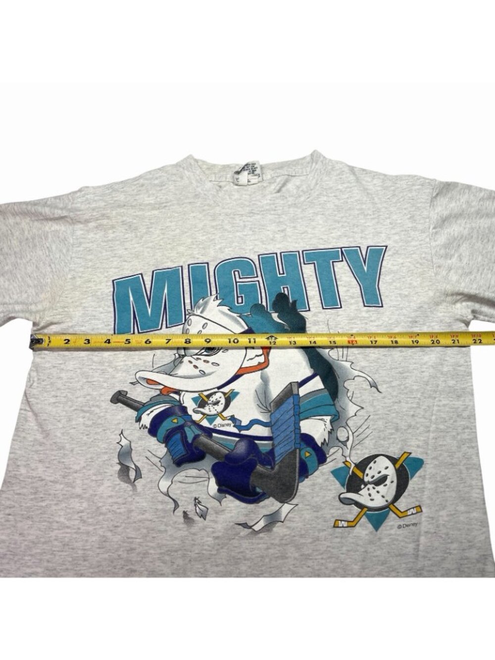Vintage 90's Nutmeg USA Anaheim Mighty Ducks Disney NHL T-Shirt Men's L - Picture 14 of 15